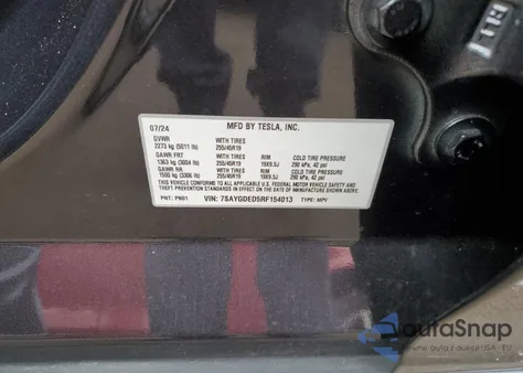 2024 Tesla Model Y from USA, damaged, VIN 7SAYGDED5RF154013